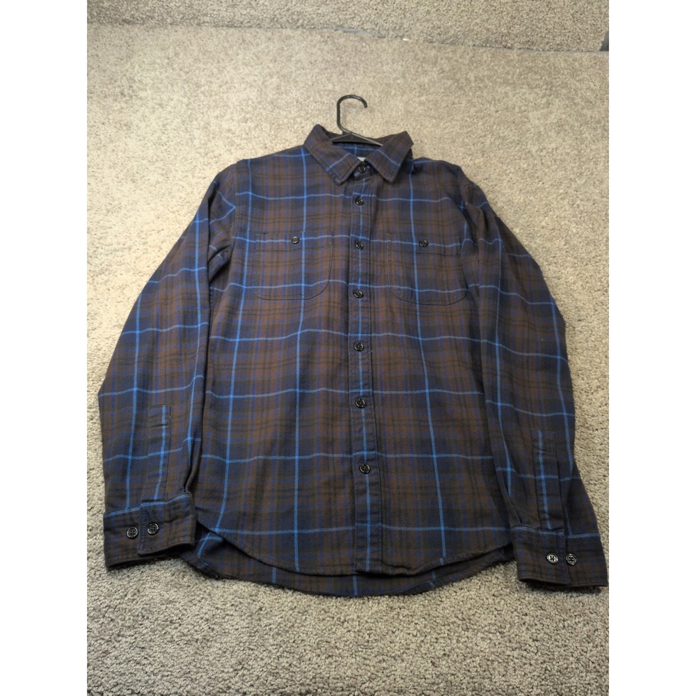 Bonobos Slim Fit Plaid Flannel Shirt Mens Medium Brown Blue Long Sleeve‎ Button